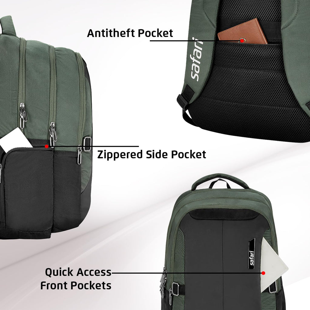 SAFARI  Spade 2  Large 34 L Laptop Backpack With RainCover