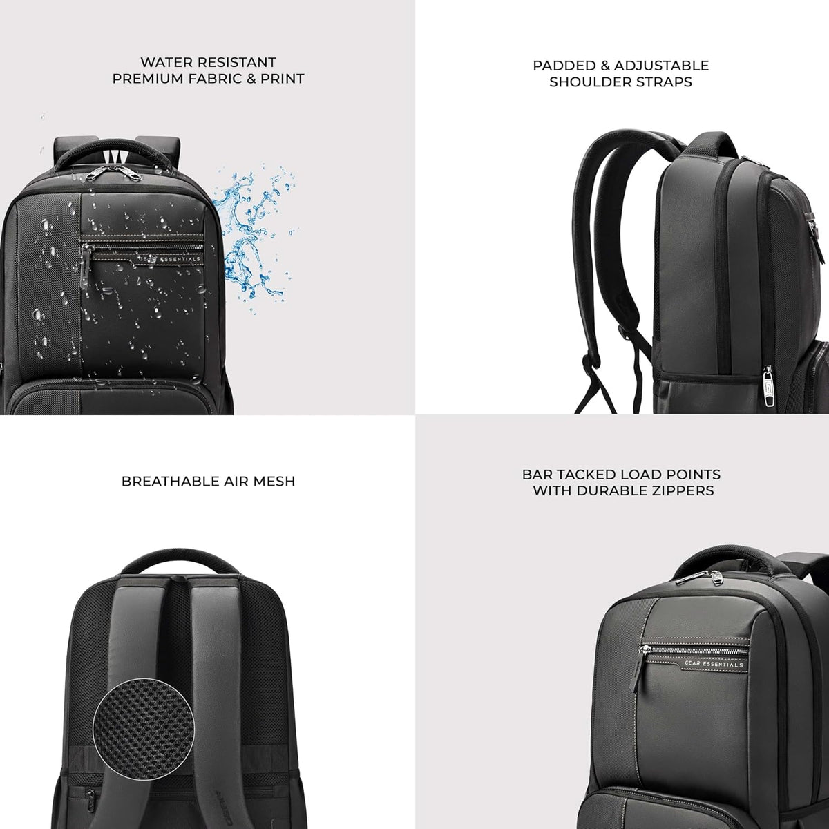 Gear Vintage 4 19"/29L Anti Theft Faux Leather  4 Compartment Laptop Backpack /Casual Backpack College Bag For Men/Women