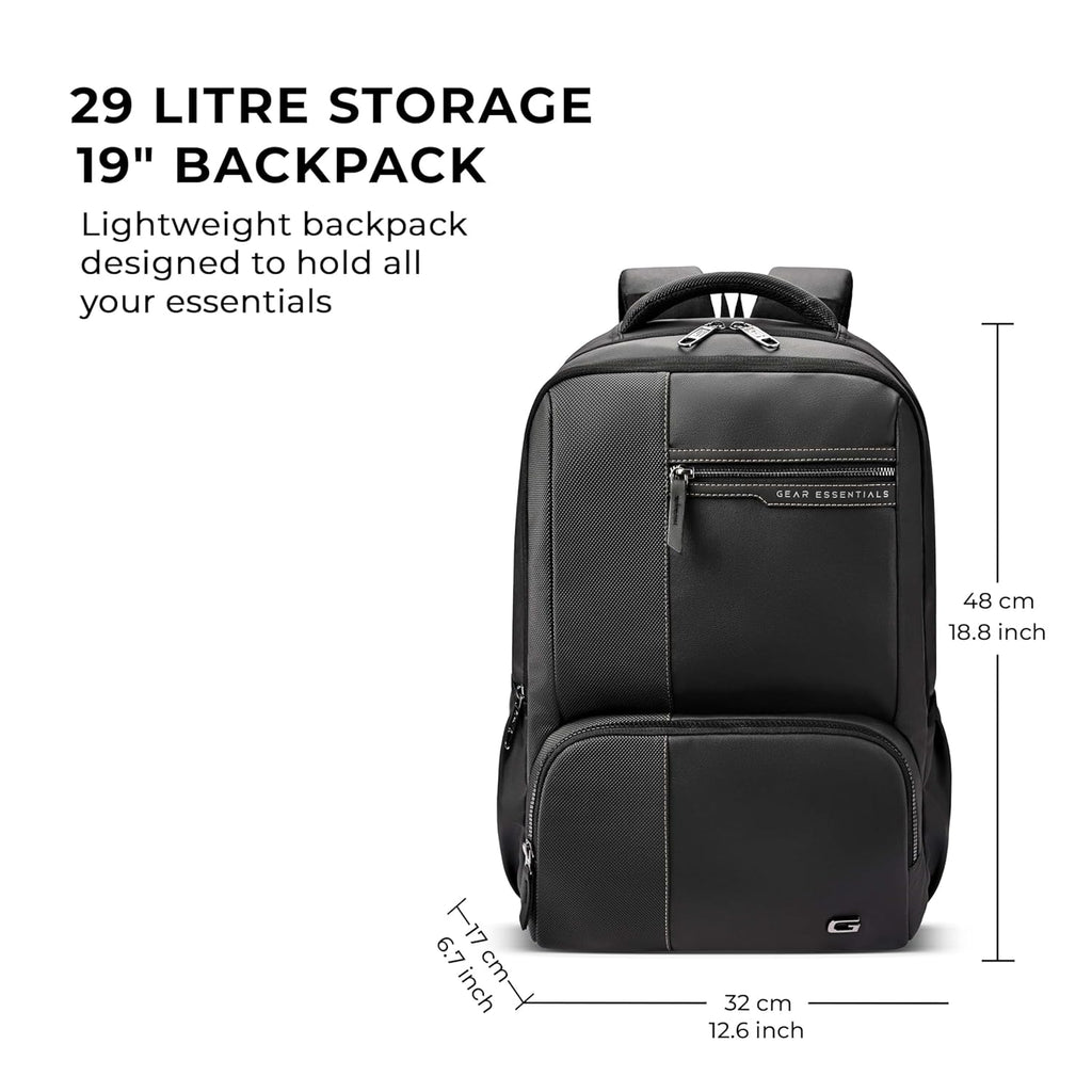 Gear Vintage 4 19"/29L Anti Theft Faux Leather  4 Compartment Laptop Backpack /Casual Backpack College Bag For Men/Women