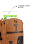 Gear Classic 6 18"/31L Antitheft Large Faux Leather  Laptop backpack/College Bag For Men/Women  (Tan-Brown)