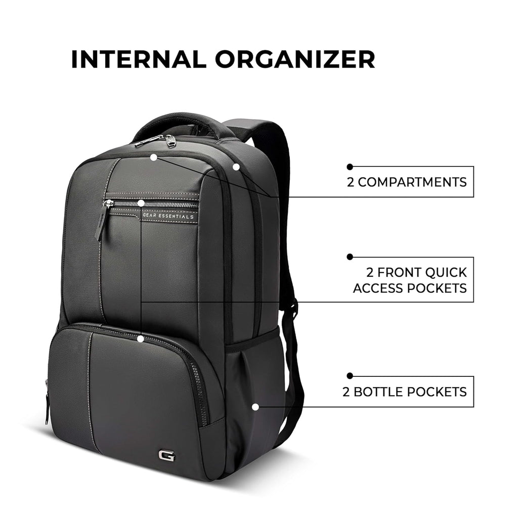 Gear Vintage 4 19"/29L Anti Theft Faux Leather  4 Compartment Laptop Backpack /Casual Backpack College Bag For Men/Women