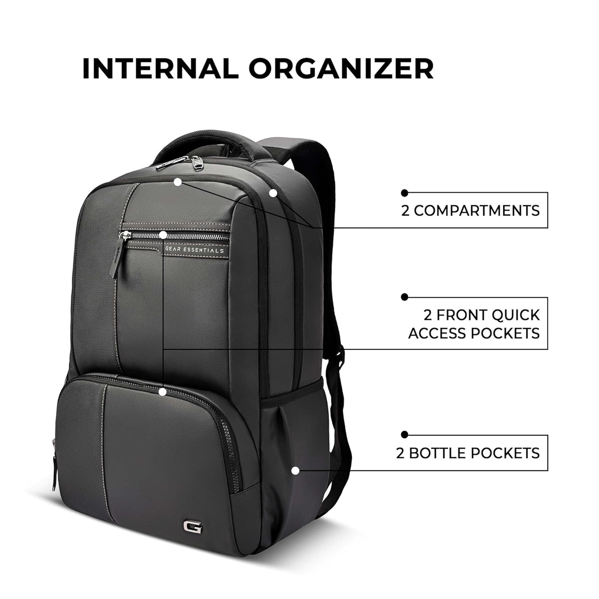 Gear Vintage 4 19"/29L Anti Theft Faux Leather  4 Compartment Laptop Backpack /Casual Backpack College Bag For Men/Women