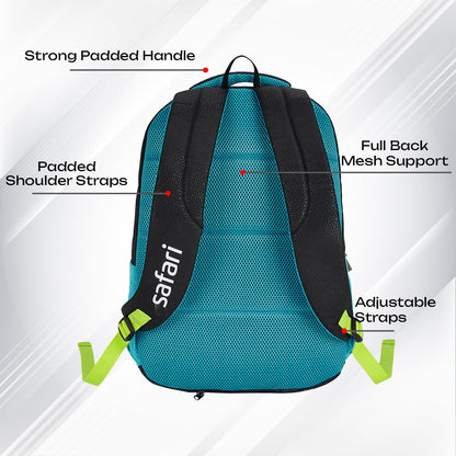 SAFARI Bonus 8 School & College Backpack-37 L  (Black)