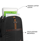Gear Classic 4 19"/31L Medium Faux Leather Anti Theft Laptop Backpack | Casual | Travel | College Bag For Men/Women