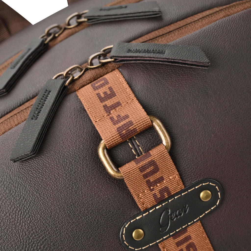 Gear Classic 4 19"/31L Medium Faux Leather Anti Theft Laptop Backpack | Casual | Travel | College Bag For Men/Women