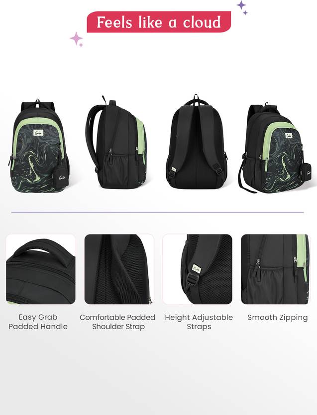 Genie 36 L Aqualit Backpack For Girls |19 Inch - Black