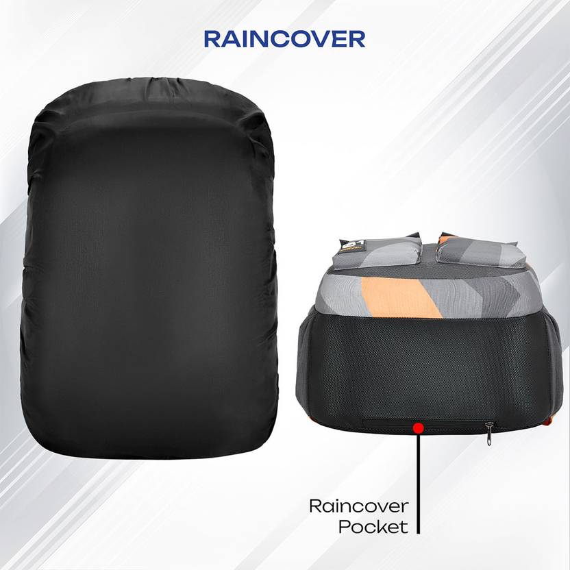 SAFARI Bonus 5 -Freebie pencil pouch, Rain Cover Backpack -37 L (Grey)