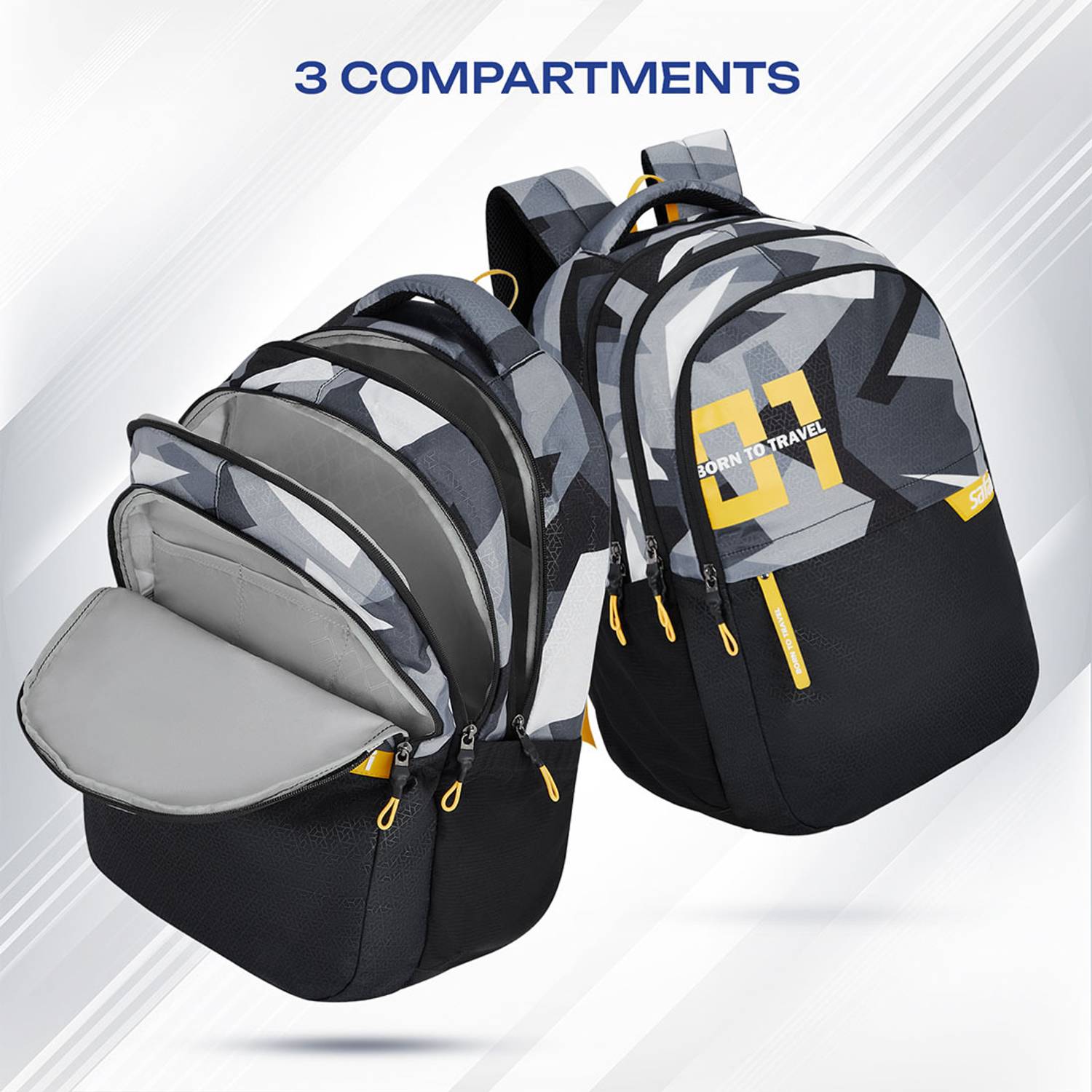 SAFARI Bonus 7  Freebie pencil pouch, Rain Cover Backpack -37 L (Black)