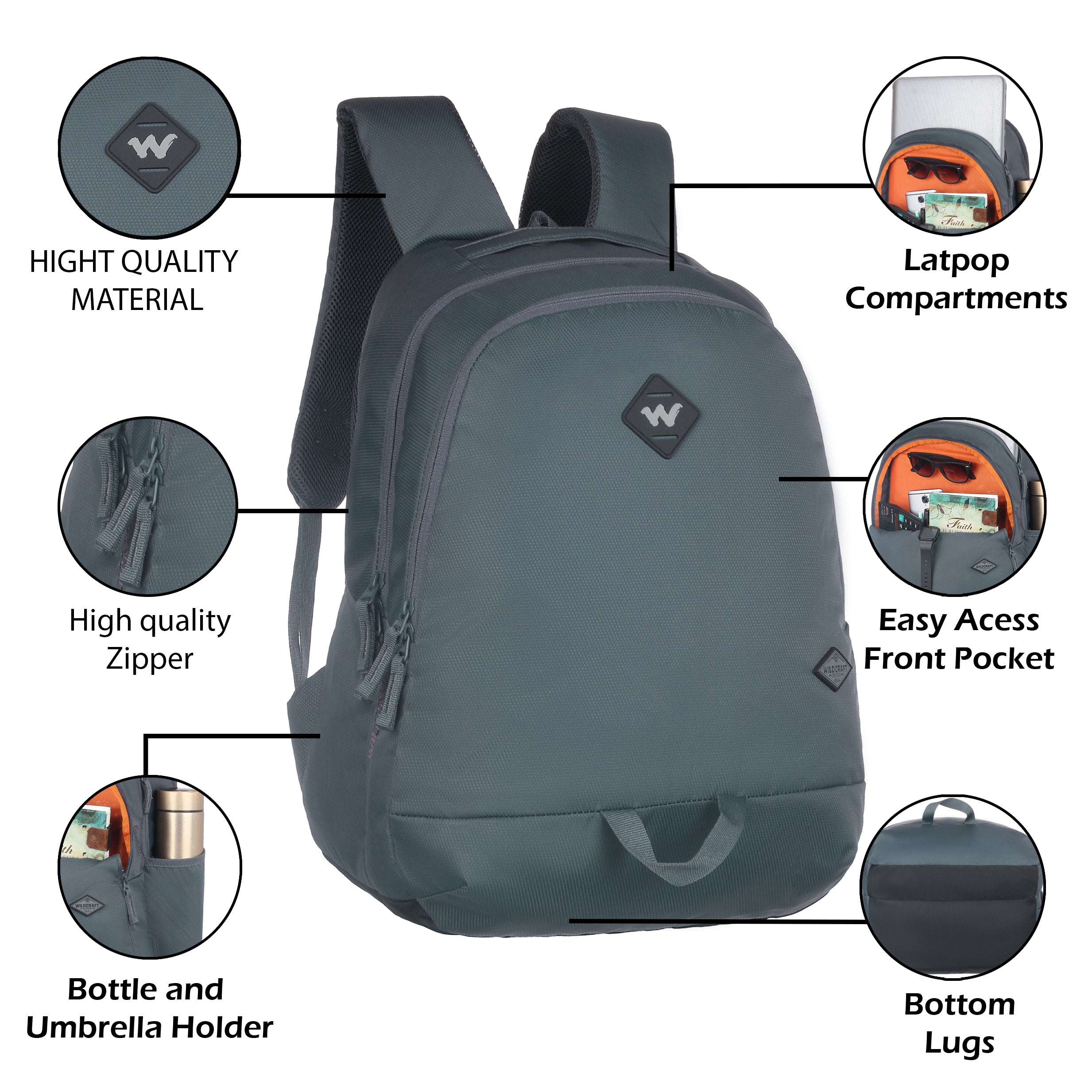 Wildcraft Atlas 35 Nylon backpack Ideal for school, college, office & travel bag for men And women