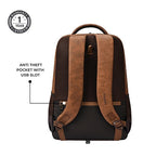 Gear Quantum 3 18"/29L Antitheft Large Faux Leather Laptop backpack with Raincover /Travel /College Bag For Men/Women