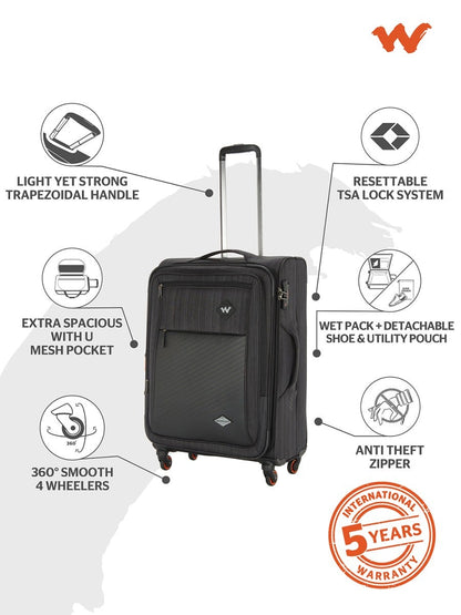 Wildcraft Pollux Soft Trolley Suitcase (12213)