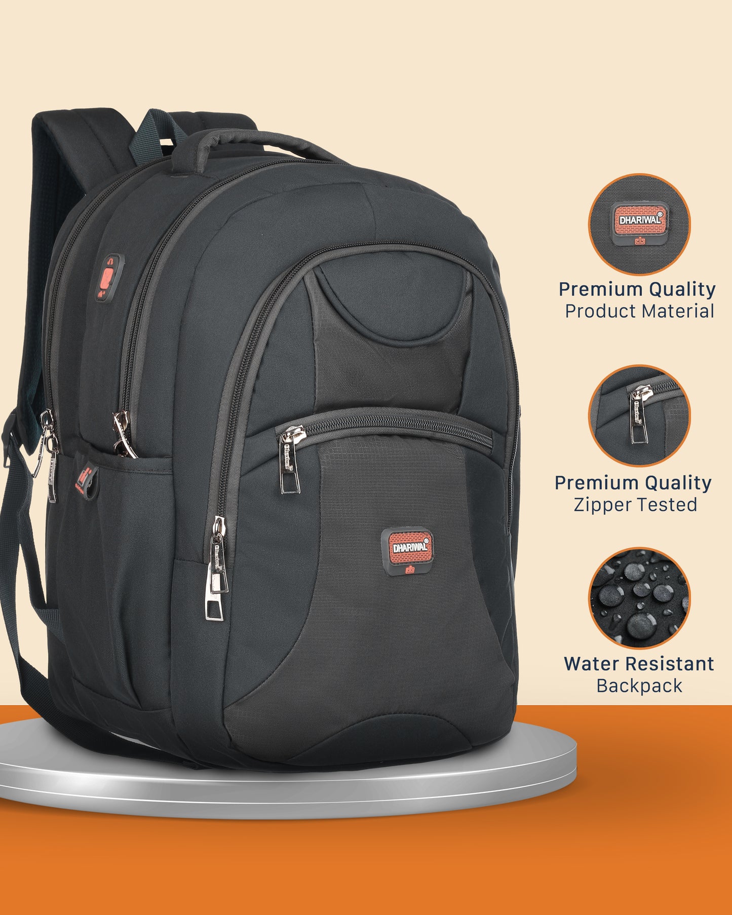 Dhariwal 30L BP-205  Unisex Backpack | Strong & Lightweight | Water-Resistant