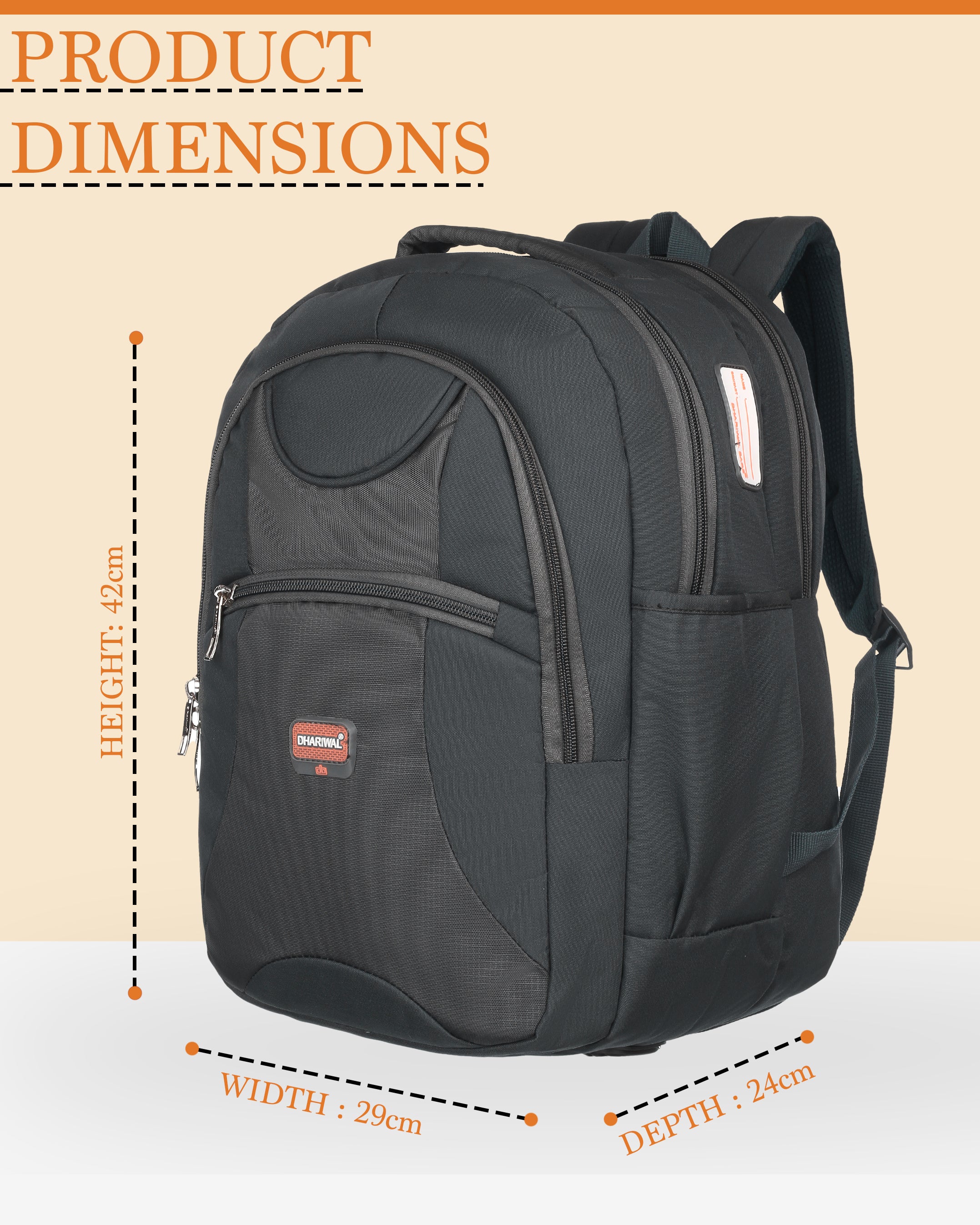 Dhariwal 28L BP-205 Travel/School/College/Office/Running Staff Bag For Men & Women