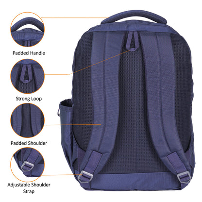 Dhariwal Unisex Dual Compartment Laptop Backpack With Back Air Flow Cushion 18L LB-109