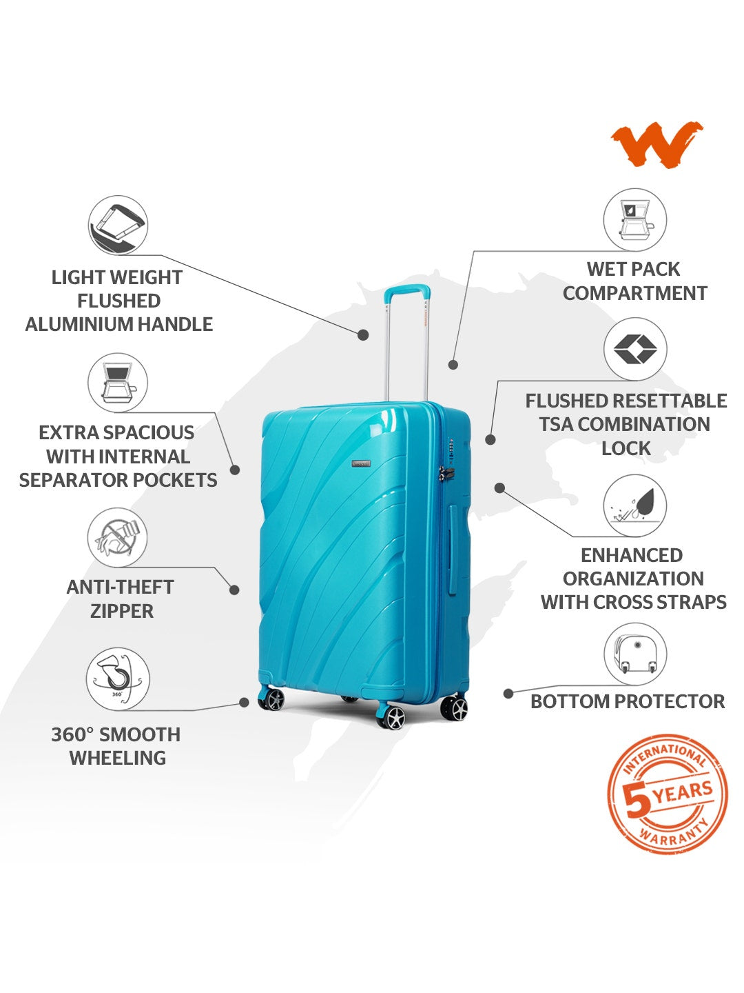 Wildcraft Agena Hard Trolley Suitcase (12430)