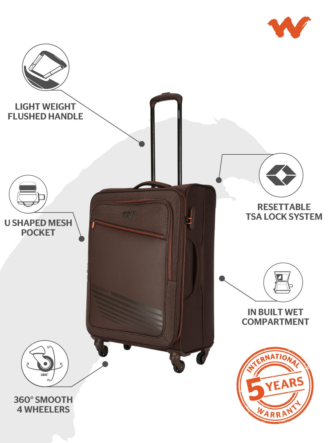 Wildcraft Crux Soft Trolley Suitcase (12839)