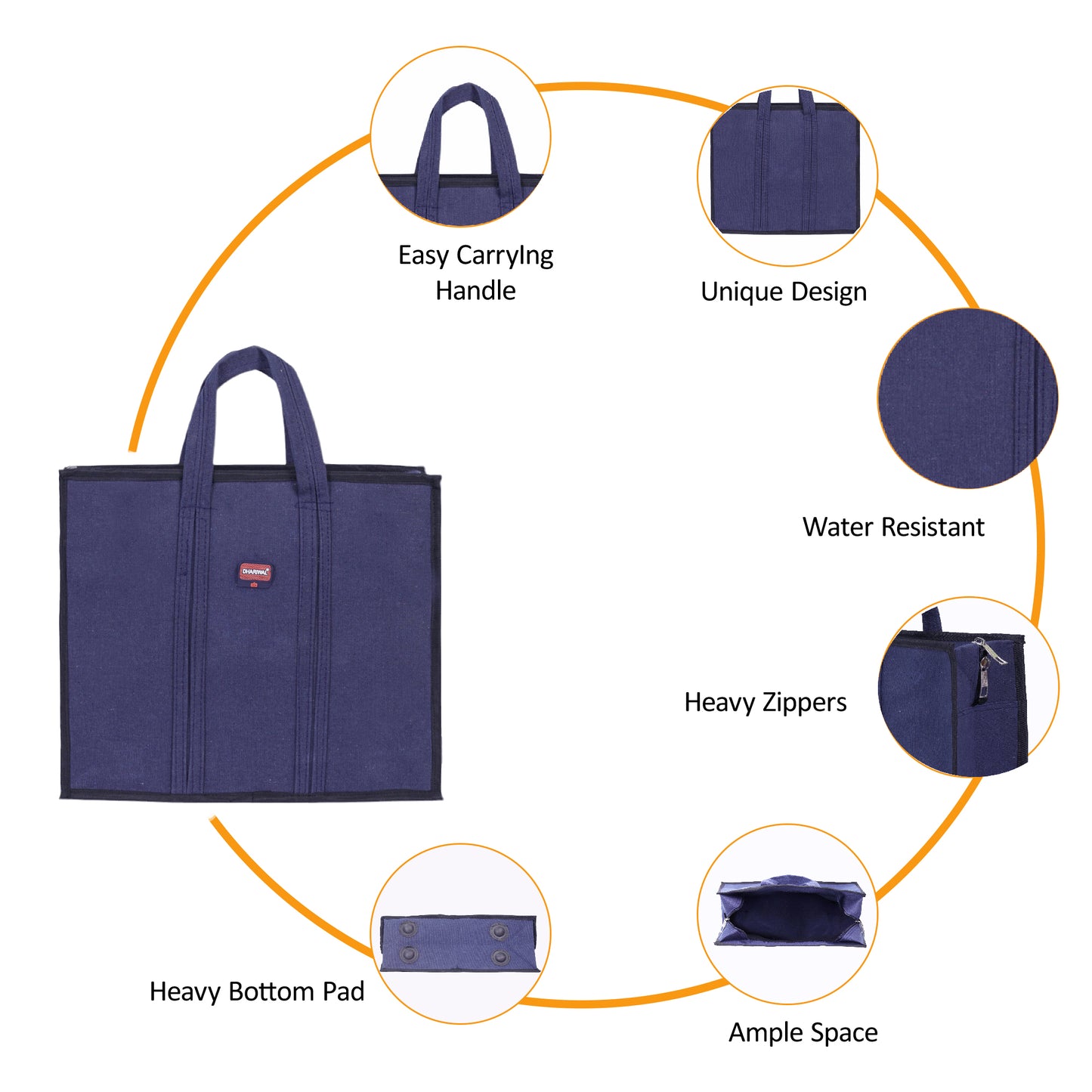 Dhariwal Canvas Tiffin Bag 15in x 12in x 6.5in TB-413 Small