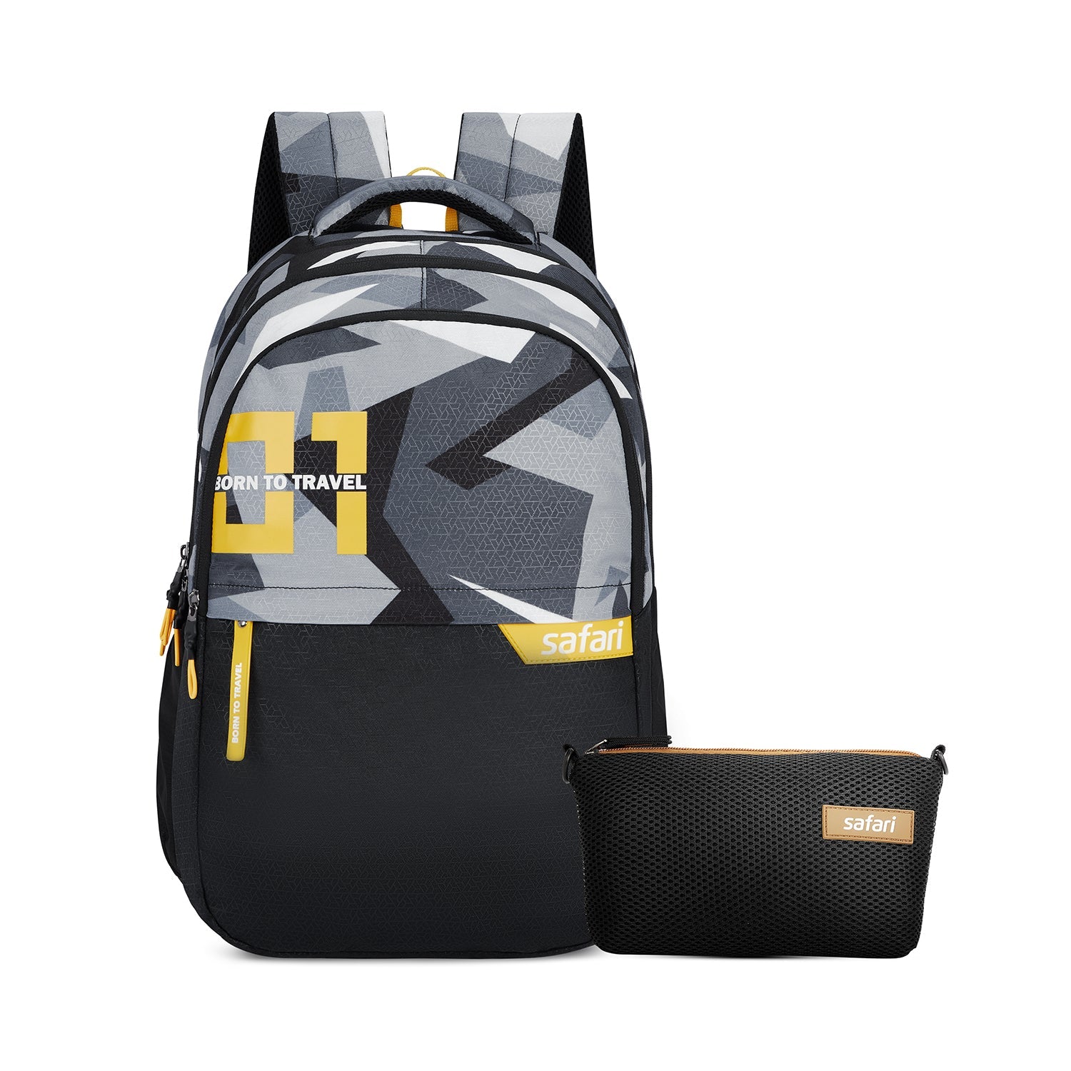 SAFARI Bonus 7  Freebie pencil pouch, Rain Cover Backpack -37 L (Black)