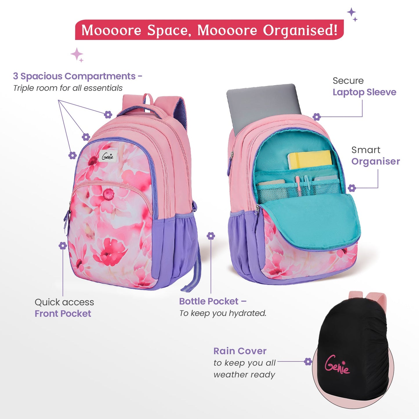 Elsie 36L Laptop Backpack With Raincover