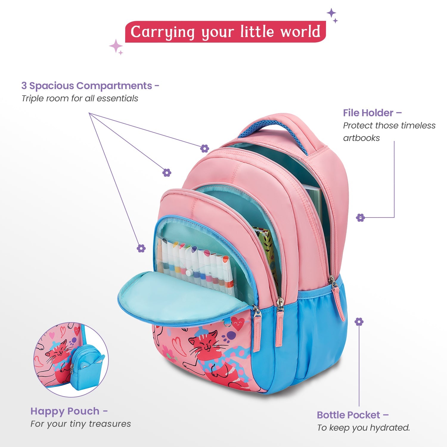 Purrfect Small Backpack for Kids-20L