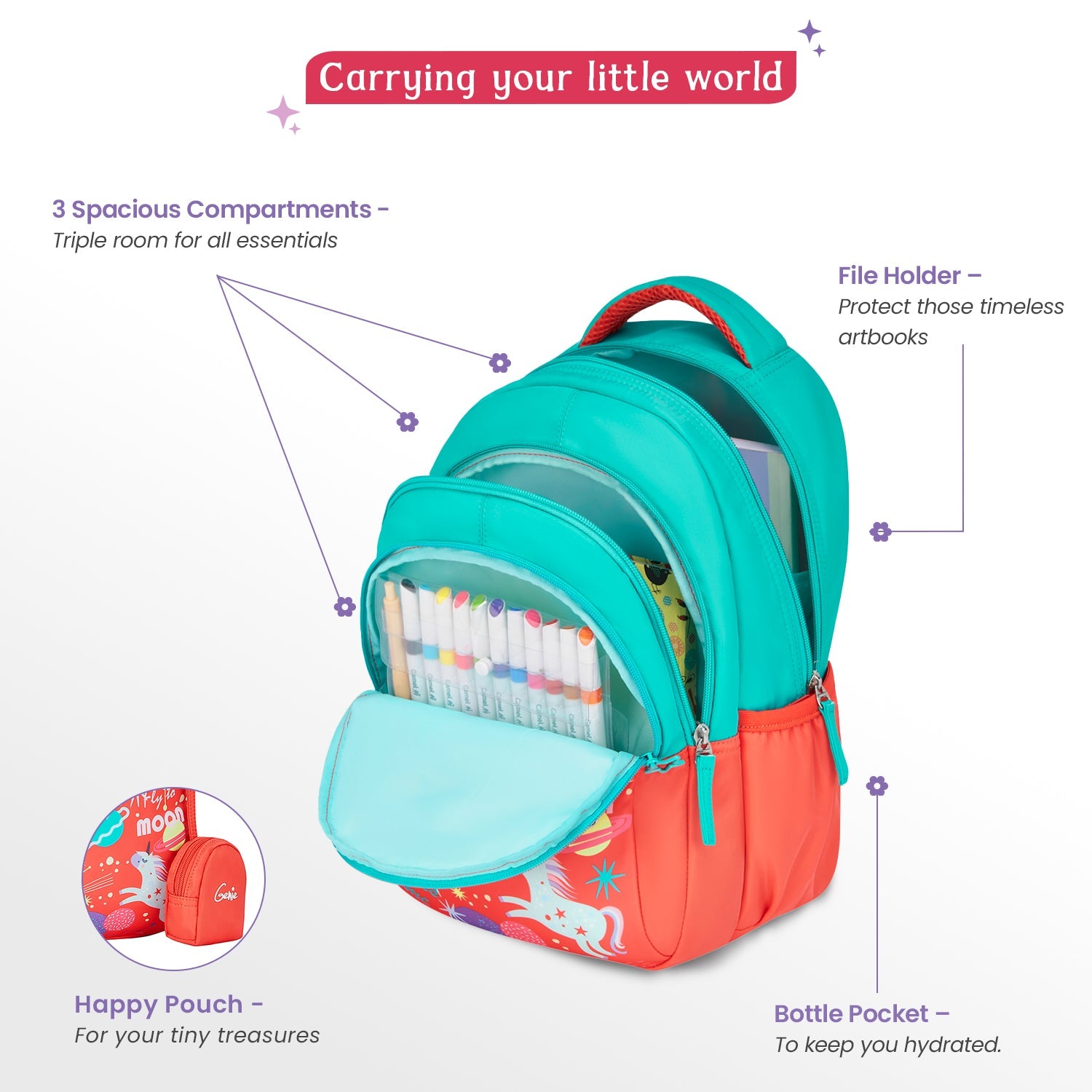 Unicornstar Small Backpack for Kids-20L