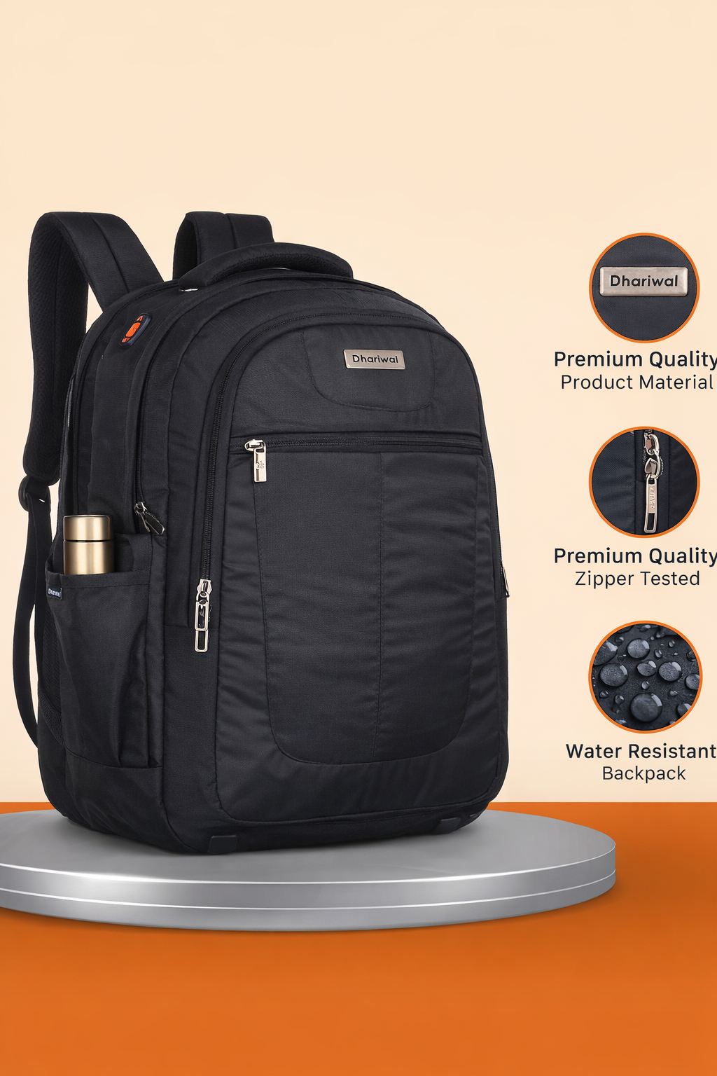 Dhariwal 42L BP-256 Laptop & File Compartment Backpack Travel/School/College/Office Work & Daily Use Bag For Men & Women