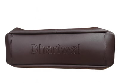 Dhariwal LAB-9917  Women’s Dark Brown Handbag – 3 Compartments with 2-in-1 Center Pocket, Back Chain Pocket, Twin Handles, Premium PU Leather-Dark Brown