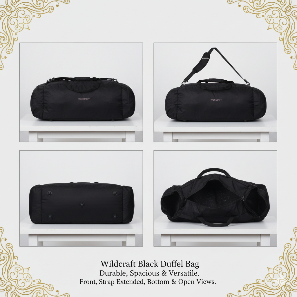 Wildcraft Duffle Bag, 53L Sleek Large Capacity Duffel | Sports, Gym, Trekking & Travel Bag For Men&Women