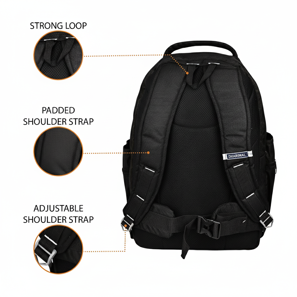 Dhariwal Unisex Laptop Backpack with USB Charging Port & Raincover- BP-108 49L