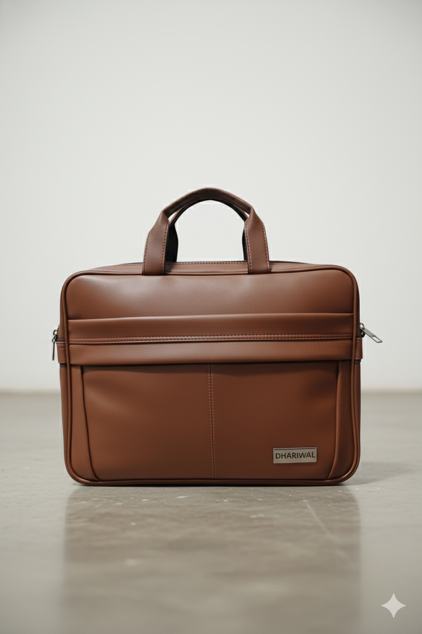 Dhariwal EB-621 Executive Leather Laptop Bag Men & Women  – Classic Brown Elegance