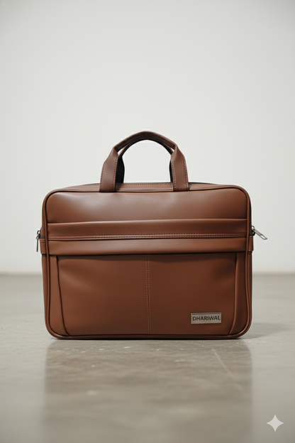 Dhariwal EB-621 Executive Leather Laptop Bag Men & Women  – Classic Brown Elegance