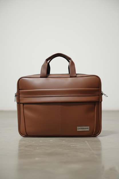 Dhariwal EB-621 Executive Leather Laptop Bag Men & Women  – Classic Brown Elegance