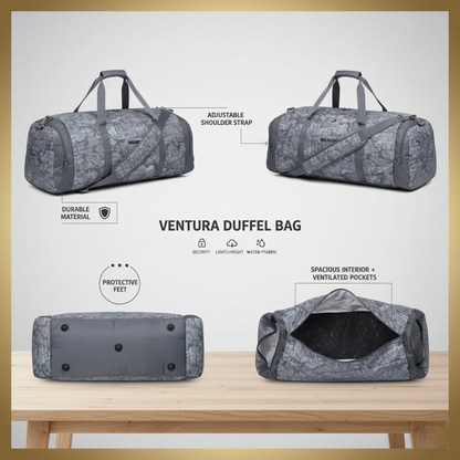 Wildcraft Duffle Bag, 53L Sleek Large Capacity Duffel | Sports, Gym, Trekking & Travel Bag For Men&Women