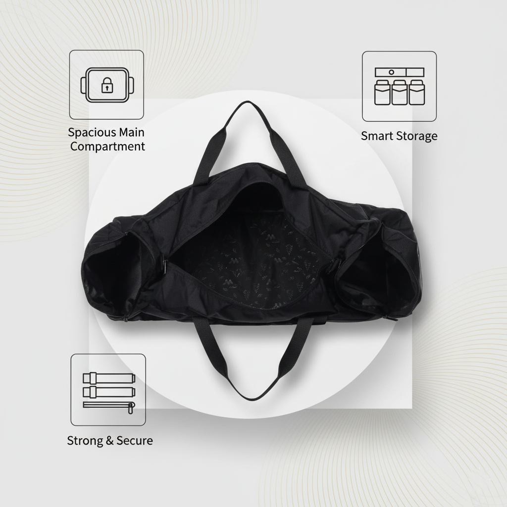 Wildcraft Duffle Bag, 53L Sleek Large Capacity Duffel | Sports, Gym, Trekking & Travel Bag For Men&Women