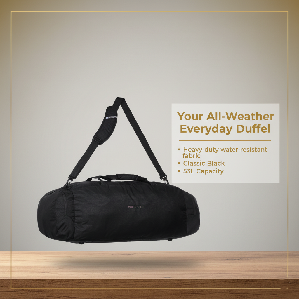 Wildcraft Duffle Bag, 53L Sleek Large l For Men&Women
