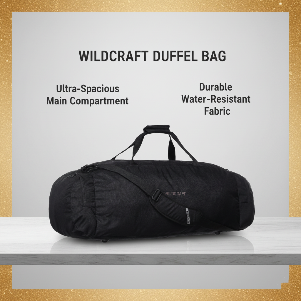 Wildcraft Duffle Bag, 53L Sleek Large l For Men&Women