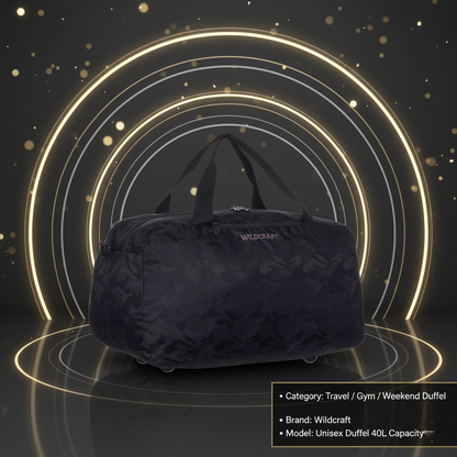 Wildcraft Duffle Bag, Shttur Nova 40Lit Large Capacity, Unisex Travel|Sports |Gym Bag