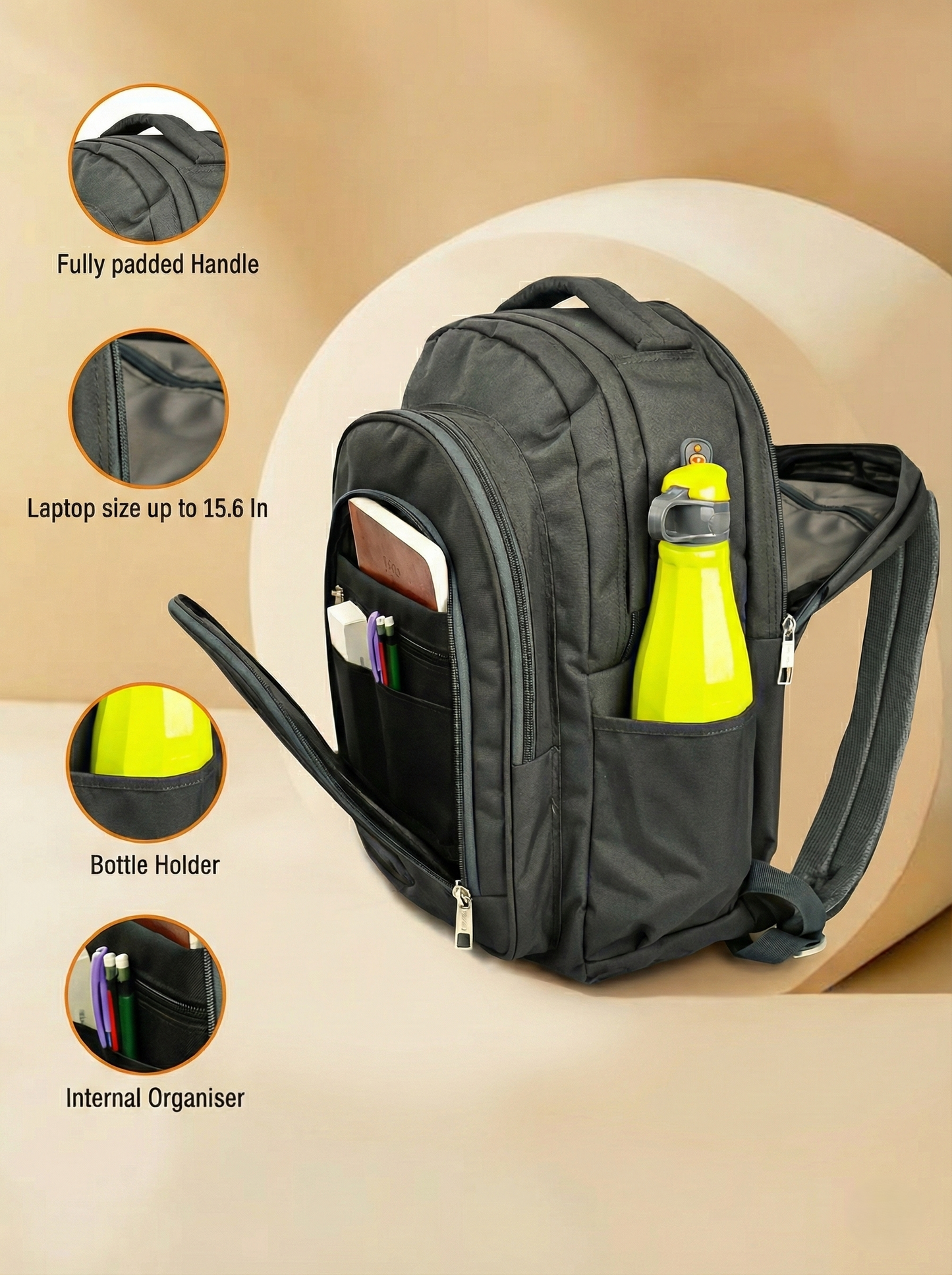 Dhariwal 38L BP -201  Unisex Backpack | Strong & Lightweight | Heavy Zipper