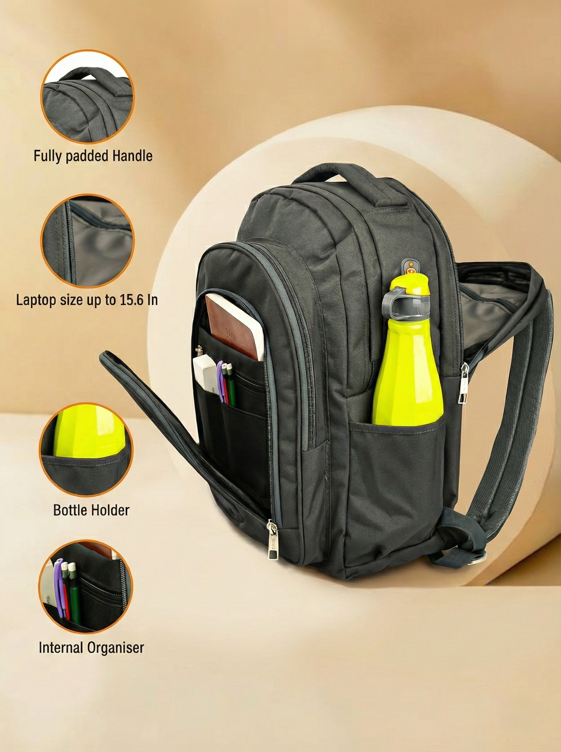 Dhariwal 38L BP -201  Unisex Backpack | Strong & Lightweight | Heavy Zipper Backpack