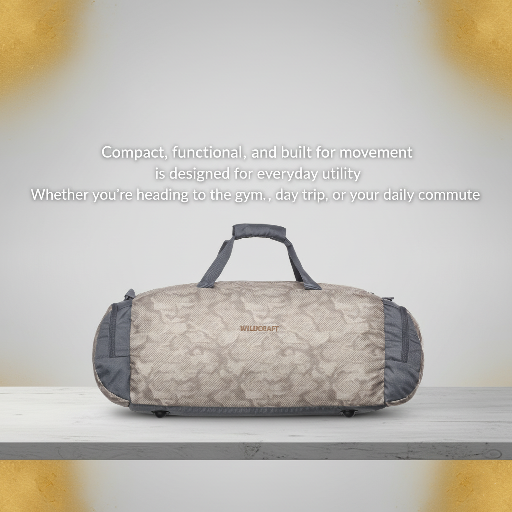 Wildcraft Duffle Bag, 45L Sleek Large Bag For Men&Women