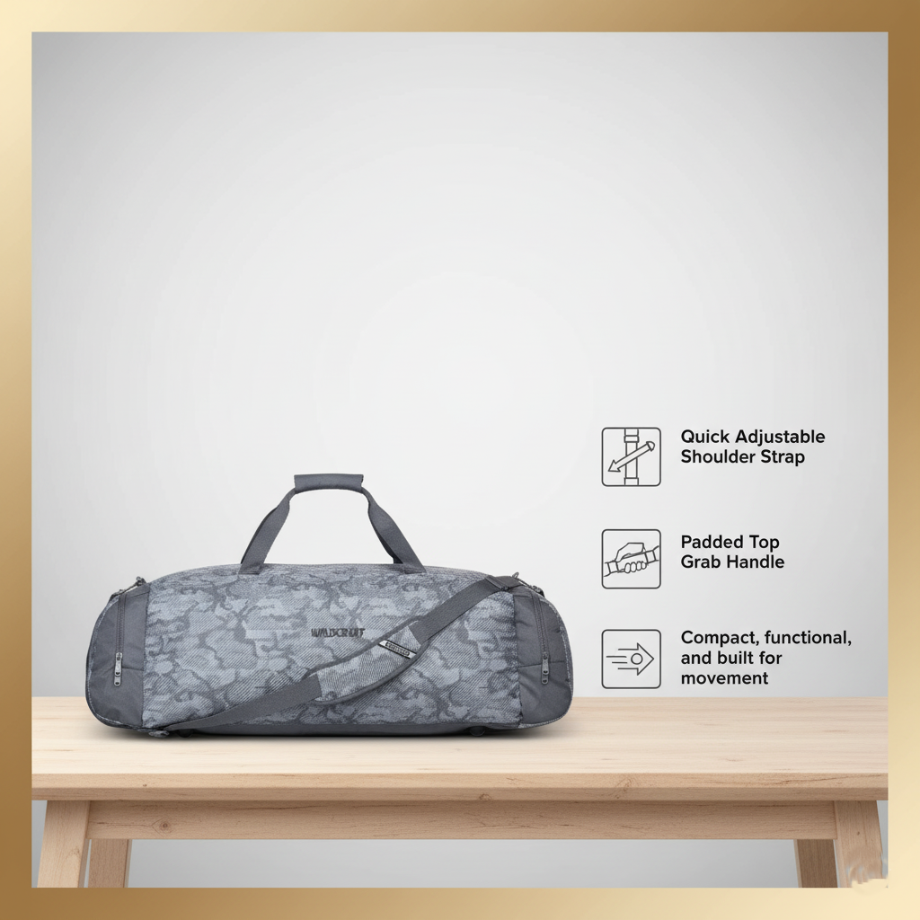 Wildcraft Duffle Bag, 53L Sleek Large Capacity Duffel | Sports, Gym, Trekking & Travel Bag For Men&Women