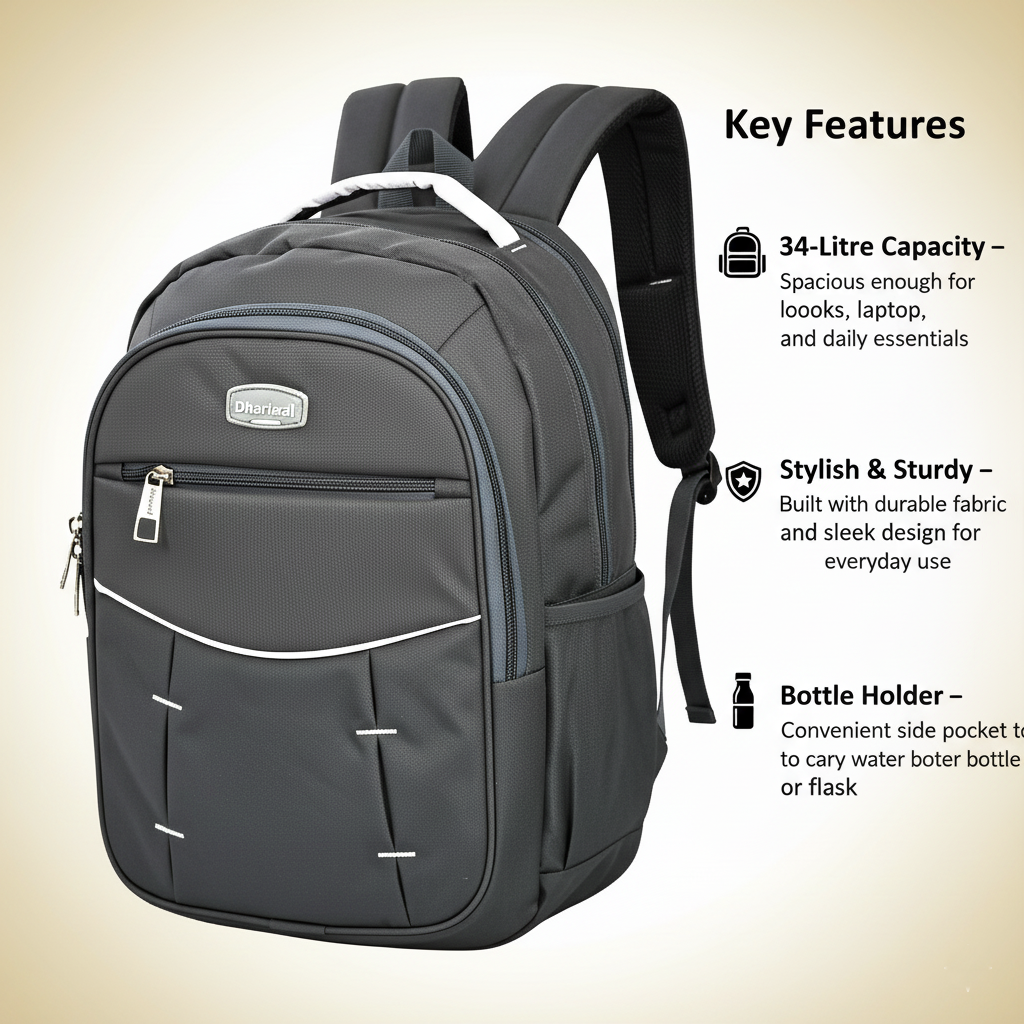 Dhariwal Backpack for Men & Women | Office, Travel, School, College bag| 34L BP-228