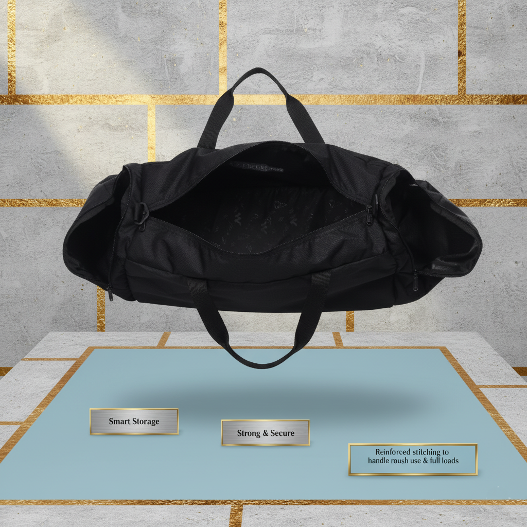 Wildcraft Duffle Bag, 45L Sleek Large Bag For Men&Women