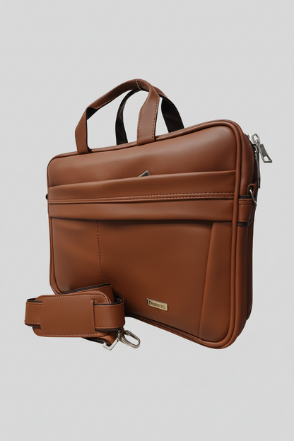 Dhariwal EB-621 Executive Leather Laptop Bag Men & Women  – Classic Brown Elegance