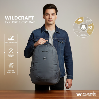 Wildcraft  Laptop Backpack 28L Travel/School/College/Office Bag For Men & Women