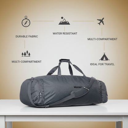 Wildcraft Duffle Bag, 53L Sleek Large Capacity Duffel | Sports, Gym, Trekking & Travel Bag For Men&Women