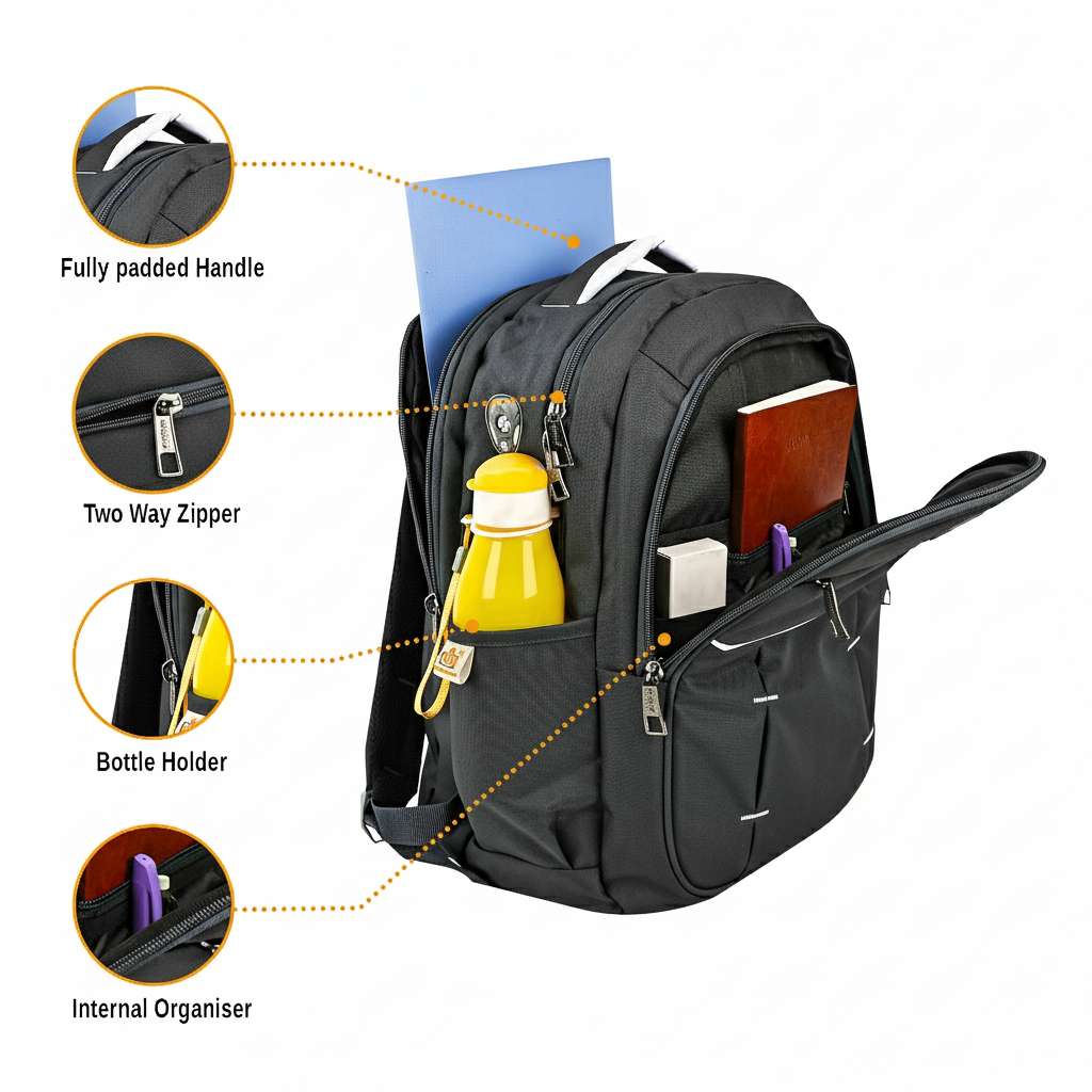 Dhariwal 36L BP-228  Unisex Backpack| Strong & Lightweight | Water-Resistant