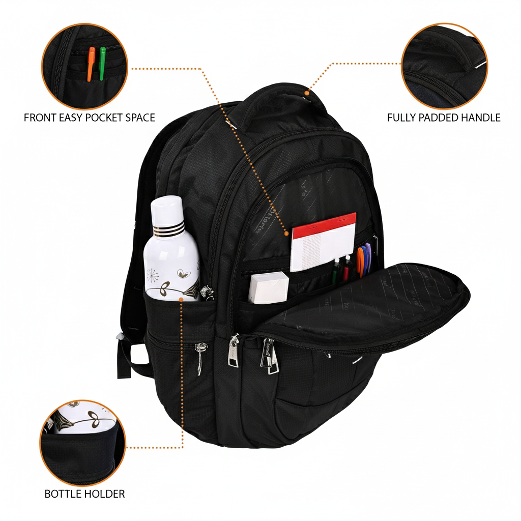 Dhariwal Unisex Laptop Backpack with USB Charging Port & Raincover- BP-108 49L