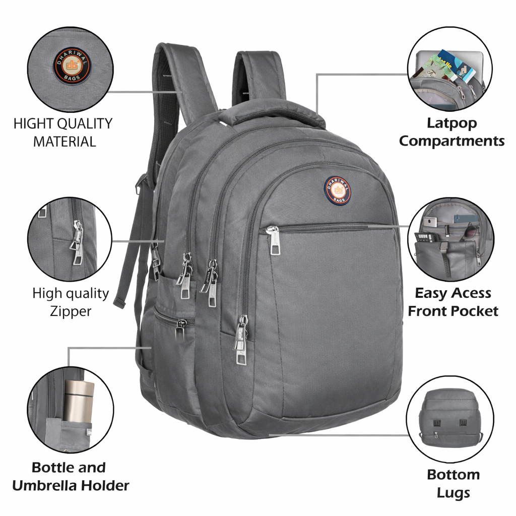 Dhariwal 51L LB-106  Unisex Backpack With Rain Cover,  Strong & Lightweight | Laptop compartment