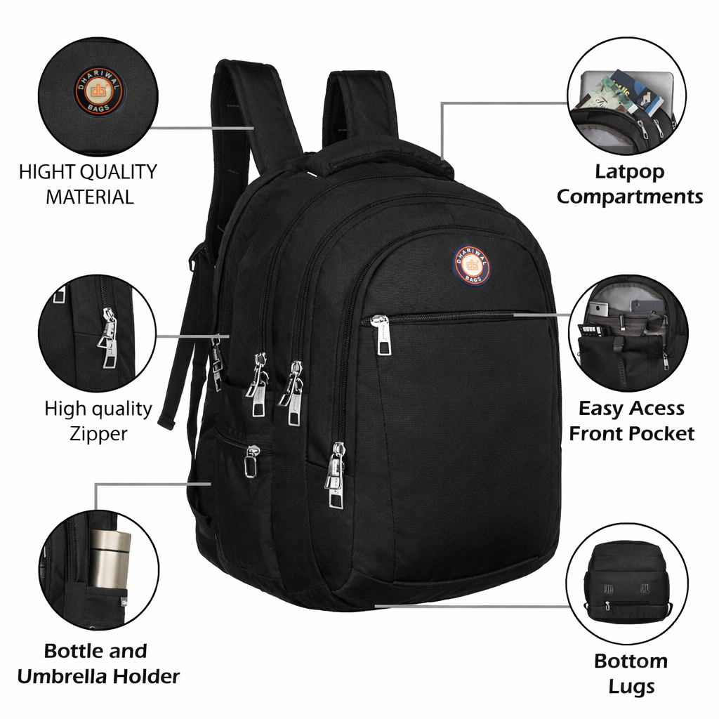 Dhariwal 51L LB-106  Unisex Backpack With Rain Cover,  Strong & Lightweight | Laptop compartment